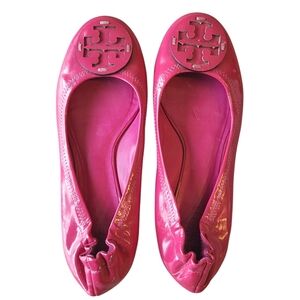 TORY BURCH Reva Ballet Elastic Back Ballet Flats Hot Pink Magenta 6.5